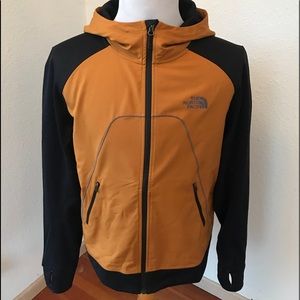 Men’s North Face orange fleece lined jacket sz L!
